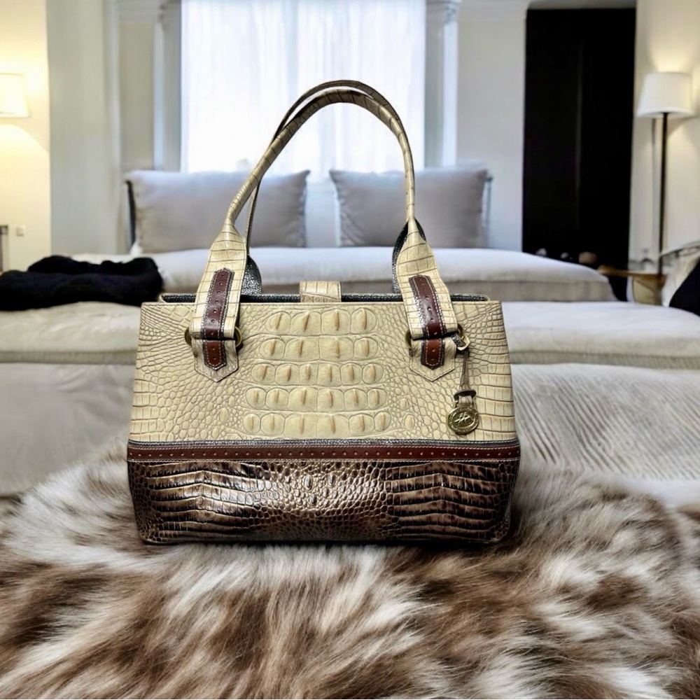 Brahmin Melbourne Tri-Tone Croc Shoulder Bag